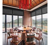 Black Sunshade Bamboo Roll Up Window,Light Filtering Bamboo Roller Blinds,Breathable Partition Privacy Roman Blinds Louver Window Shade,for Restaurant,Tea House (50x150cm/20x59in)