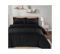 (Black, Super King) Luxurious Hotel Quality Affordable Bedding with SATIN Stripes, Includes Duvet Cover and Pillowcases sets comfy bed duvetcoverset bedroom