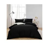 (Black, Super King) Luxury Microfiber Duvet Cover Set - 8 Colors - Soft & Breathable Fabric - Single Double King Super king Sizes Available