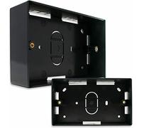 Black Surface Mount Backbox Double Gang 146 x 86 x 32 mm Electrical Pattress Back Box