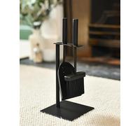 Black Suspended Brush & Pan Fireplace Accessories Companion Set - Elegant and Functional Fireside Tools Companion Set for Fire Log Burner