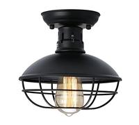 Black Suspension Lamp, American Vintage Industrial Hollow Iron Net Ceiling Lamp Retro Industry Metal Pendant Light for Restaurant Cafe Bar Living Room Dining Room Change for The Better