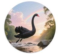 Black Swan 1000 Piece Round Puzzle Difficulty Balanced All Generations Logic Enhancer Bird Ideal for Coffee Table Wall Mount 1000pcs (67.5x67.5cm)