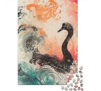 Black Swan Art Print-7 Jigsaw Puzzles Puzzles for Adults Kids. 1000 Pieces Whimsical Challenge Toy Educational Games Home Decoration for Educational Games Gifts 52x38cm/1000pcs