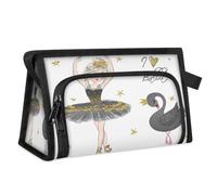 Black Swan Ballerina Girl Travel Toiletry Bag for Women Men Girls Boys Girl Multifunctional Makeup Pouch Bag Wash Toiletries Cosmetic Organizer Shower Bag