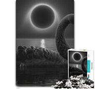 Black Swan Eclipse Wooden Jigsaw 1000 Pieces, Adult Puzzle | Adult Jigsaw Puzzle - screen-free New Year present with home hobby for puzzle fans.