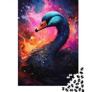 Black Swan Jigsaw Puzzle for Adults 1000 Pieces Puzzle Game Fantasy Colourful Background Relaxing Gift 70x50cm/1000pcs