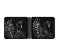 Black Swan Leather Wallets for Men Slim Bifold Wallet Credit Card Holder Front Pocket Wallets