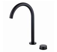 Black Swan Neck Bathroom Faucet 2 Hole Single Handle Mixer Tap for Hot & Cold Water Stylish Sink Faucet for Kitchen & Bathroom Use