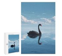 Black Swan on Calm Water Puzzle 1000 Teile Schwer Puzzle Spielzeug Lernspiel Impossible Herausforderungsspielzeug Für Erwachsene Kinder 1000 PCS