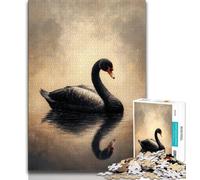 Black Swan Puzzles for Adults Teens 1000pc Puzzle,Challenging Game And Family Play with Fully Interlocking Randomly Shaped Pieces (75x50cm)