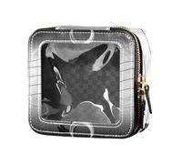 Black Swan Silver Cute Makeup Case Bag Clear Leather Cosmetic Bag for Traveling