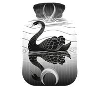 Black Swan Silver hot Water Bottle with Soft Cover, 2L hotwater Bag for Neck and Shoulder Pain Relief, Menstrual Cramps, Bolsa Caliente para Dolores Menstrual