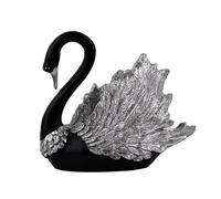 Black Swans Ornament - Couple Swan Figurines, Resin Animal Sculpture | Handcrafted Swans Desk Decorative Statue For Wine Cabinet, Entrance, Wedding And New Home Living Rooms, Represents Enduring Love