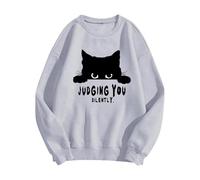 Black Sweatshirt for Women Cute Christmas Jumper Winter Jumpers for Women UK Women's Gilets Lightweight Waterproof Jacket Womens Red Hoodie Roll Neck Tops Belted Faux Fur Coats (Grey, M)