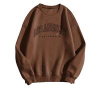 Black Sweatshirt Ladies Womens Christmas Sparkle Tops Vintage Jumper Puffer Vest Womens Aviator Jackets Fur Lined Hoodie Ladies Long Sleeve Top Women's Raincoats Waterproof （Brown, S