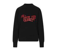 Black Sweatshirt with 'Follow the Rabbit' Print - female - MSGM - Sweatshirts - Black - M - Sweatshirts & Hoodies M