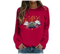 Black Sweatshirt Women Plain His and Hers Christmas Jumper Fluffy Jumpers Long Gilet for Women UK Cropped Fur Jacket Black Hoodie Women Oversized T Shirts for Women Ladies Swing Coats (Red, S)