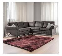 (Black) Swiss Suede Leather Corner Sofa