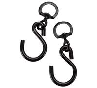 Black Swivel S Hook With Closed D Ring - Heavy Duty Hanging Plant Basket Hooks