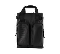 Black Synthetic Backpack with Adjustable Straps ONE SIZE