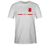 Black T Shirt Men Red Shorts Men Custom 2024 Gifts Men's T Shirt Football Turkey | Türkiye with | Turkish Fan Motif Mens Sports T Shirt (White, XL)