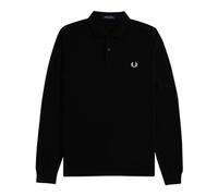 Fred Perry Mens Long Sleeve Plain Signature Polo Shirt - Black Cotton - Size X-Large