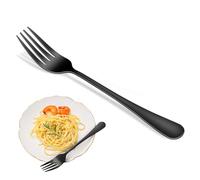 Black Table Forks Set,12 Pieces 8 Inches Stainless Steel Dinner Fork,Mirror Polish Cutlery Forks for Kitchen,Silverware Fork for Restaurant and Hotel