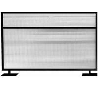 Black Table Privacy Divider, 100x140cm Frosted Glass Restaurant Partition, Elegant Dining Area Shield, Stylish Bar Decoration for Cafes and Restaurants