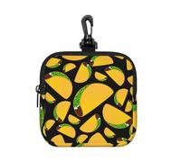Black Tacos Design, Square Zipper Storage Bag, Neoprene Coin Purse, Small Wallets, Change Pouch, Change Purse