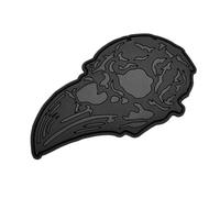 Black Tactical Norse Raven Skull Crow Viking Odin PVC Patch Compatible with Velcro Patches for Hats, Tactical Molle Accessories, Backpacks