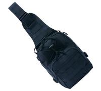 Black Tactical Sling Backpack for Men, MOLLE Shoulder Bag, Single Strap Crossbody Sports Outdoor Pack with Top Handle, Small Everyday Carry Bag for Camping, Hiking, Trekking, Adjustable Storage
