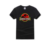 (Black, Tag2XL=US L) Jurassic Mens Park Original Movie Logo Trex Dinosaur Mens Tshirts Licensed