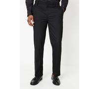 Burton Mens Trousers Tailored Fit Black Flat Front Smart Crisp Centre Crease