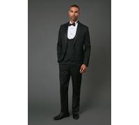 Black Tailored Fit Tuxedo Suit Trousers Burton Black 36S