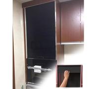 Black Tambour Door Kit for Kitchen Cabinets, Space-Saving Roller Sliding Door with Handle, Easy to Install Plastic Cupboard Sideboard (71.1x101.6cm/28x40in)