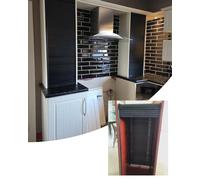 Black Tambour Kitchen Cabinet Door KitFolding Sliding Closet Doors for Storage RollUp Wardrobe Gate for Laundry Room & Sideboard Cupboard (50x85cm / 19.7x33.5)