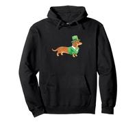 Black Tan Dachshund Leprechaun St Patricks Day Art Pullover Hoodie