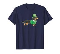 Black Tan Dachshund Leprechaun St Patricks Day Art T-Shirt