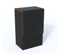 Black Tarot Card Holder; Fold Top Tarot Card Box Case with Magnetic Lid Closure; Fits Rider Waite Tarot Card Deck; Holder Measures Standard Size 5.39 x 3.38 x 2.24 In (137*86*57mm) (Orange)