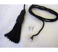 Black tassel blind pull cord - 100cm long - with cord and roller blind fixing plate