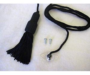Black tassel blind pull cord - 100cm long - with cord and roller blind fixing plate