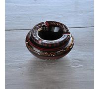 Black Tattooed Tunisian Ashtray, Medium