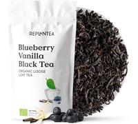 BLACK TEA BLUEBERRY VANILLA Organic 100g (50 Cups) | Bulk Black Tea with hints of Elderberry and Vanilla REPLANTEA