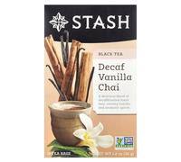 Black Tea, Decaf Vanilla Chai, 18 Tea Bags, 1.2 oz (36 g), Stash Tea