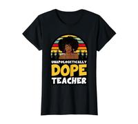 Black Teachers Unapologetically Dope Teacher Melanin Queen Value Graphic T-Shirt, Women, Black, L