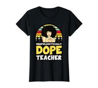Black Teachers Unapologetically Dope Teacher Melanin Queen Value Graphic T-Shirt, Women, Black, L