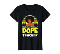 Black Teachers Unapologetically Dope Teacher Melanin Queen Value Graphic T-Shirt, Women, Black, S