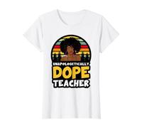 Black Teachers Unapologetically Dope Teacher Melanin Queen Value Graphic T-Shirt, Women, White, M