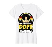 Black Teachers Unapologetically Dope Teacher Melanin Queen Value Graphic T-Shirt, Women, White, XL